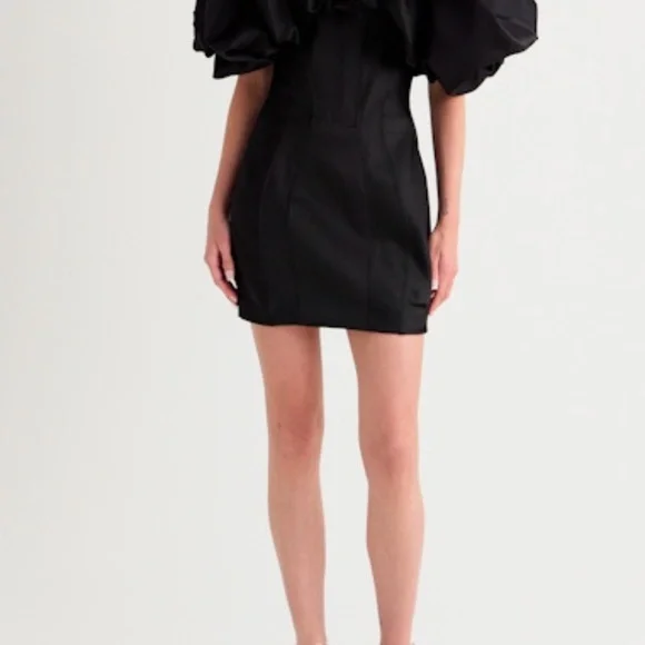 House of CB - Off the Shoulder Mini Dress - Black, Small - Picture 3 of 11